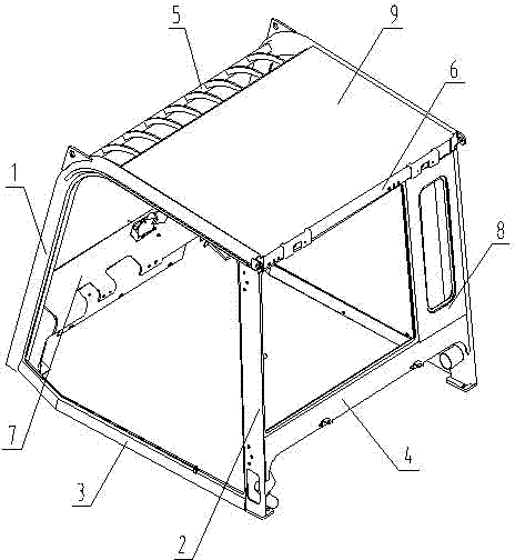 A welding method for the overall frame of a forklift cab