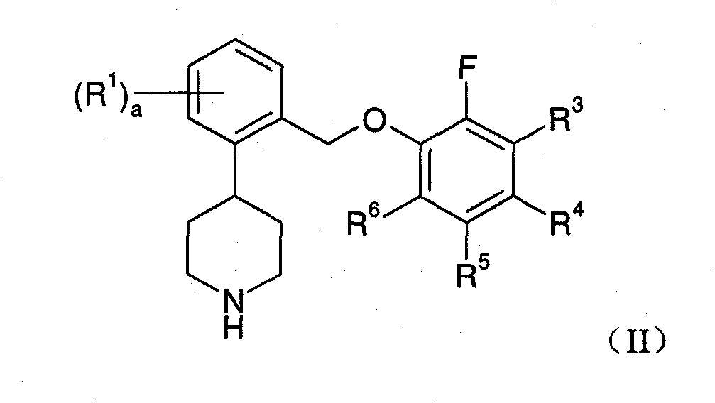 4-[2-(2-fluorophenoxymethyl)phenyl]piperidine compounds