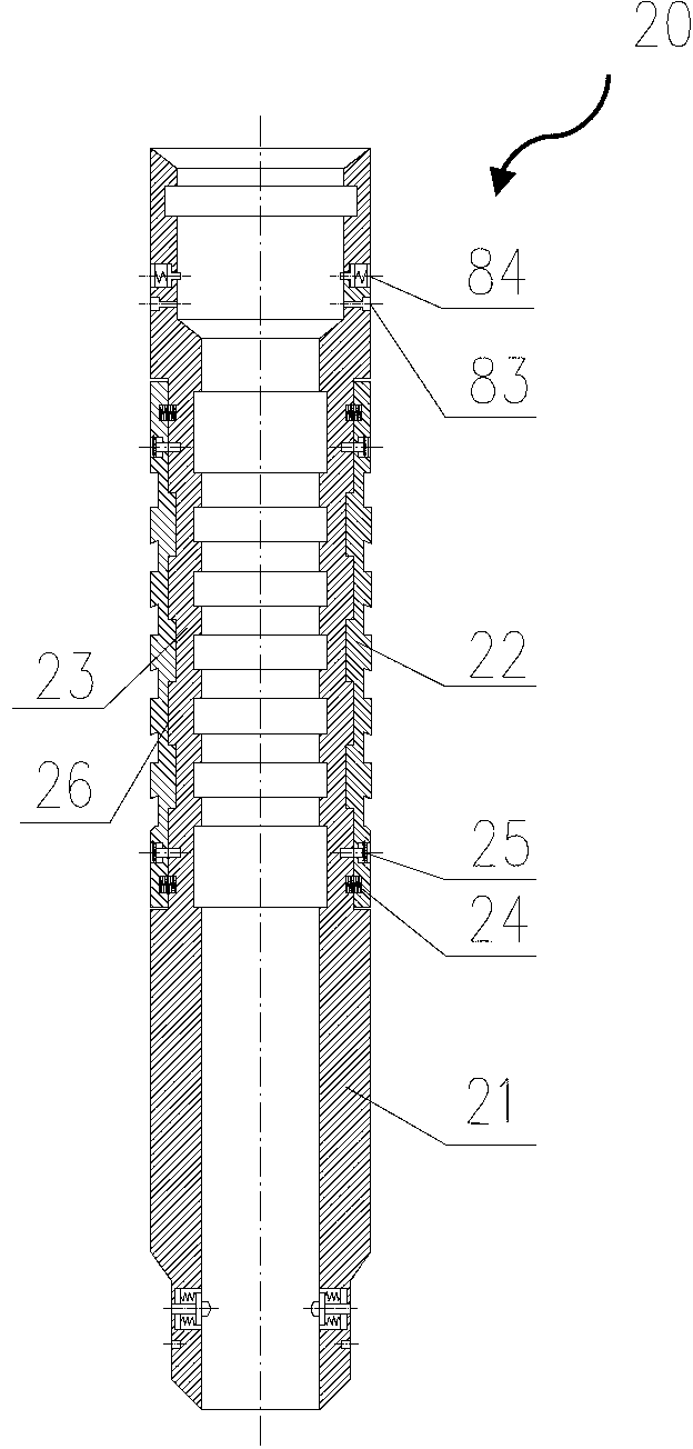 Sliding sleeve type fracturing module, device including the module and method of using the device