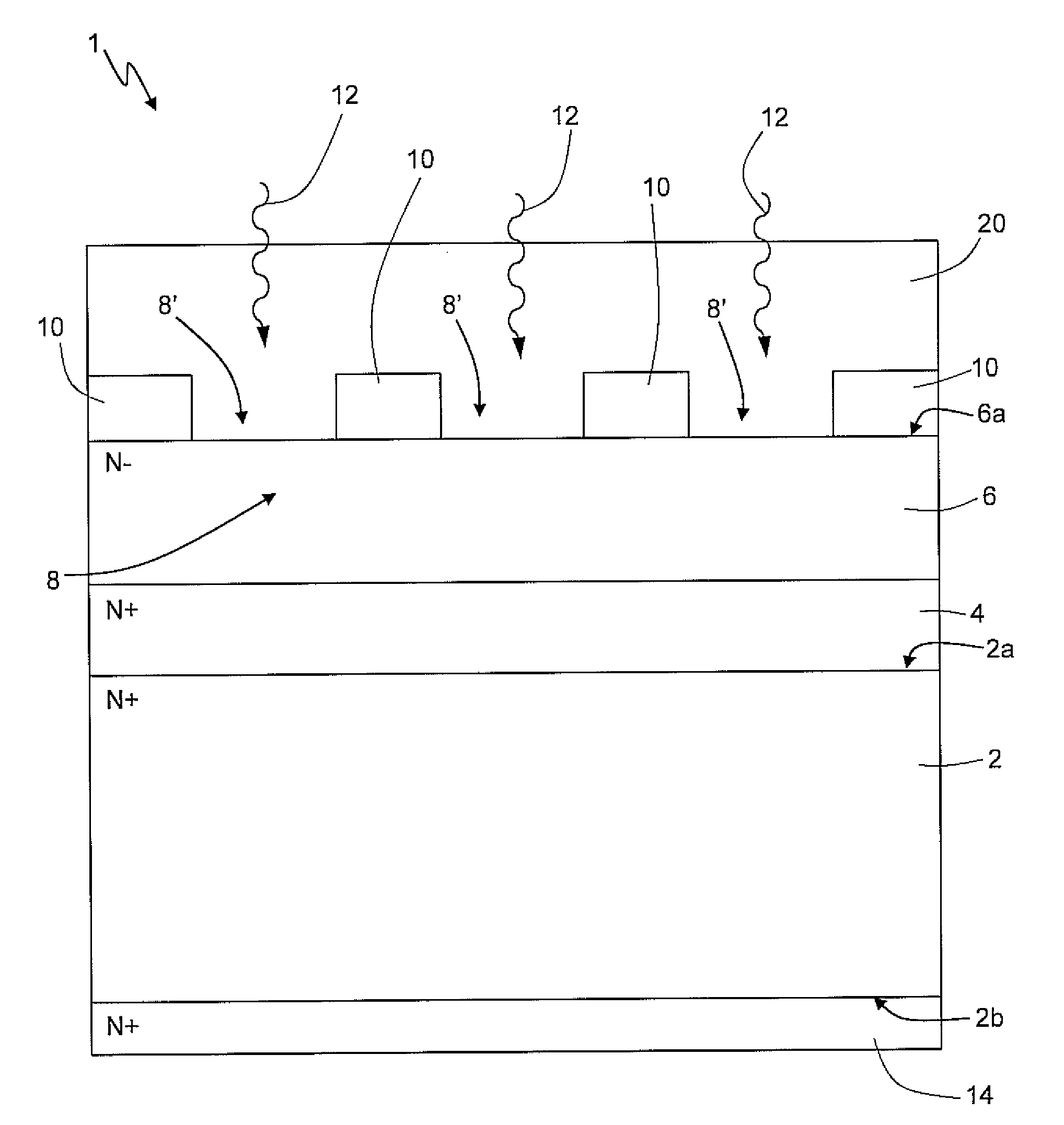 Photodetector device with protective and antireflective cover, and manufacturing method thereof