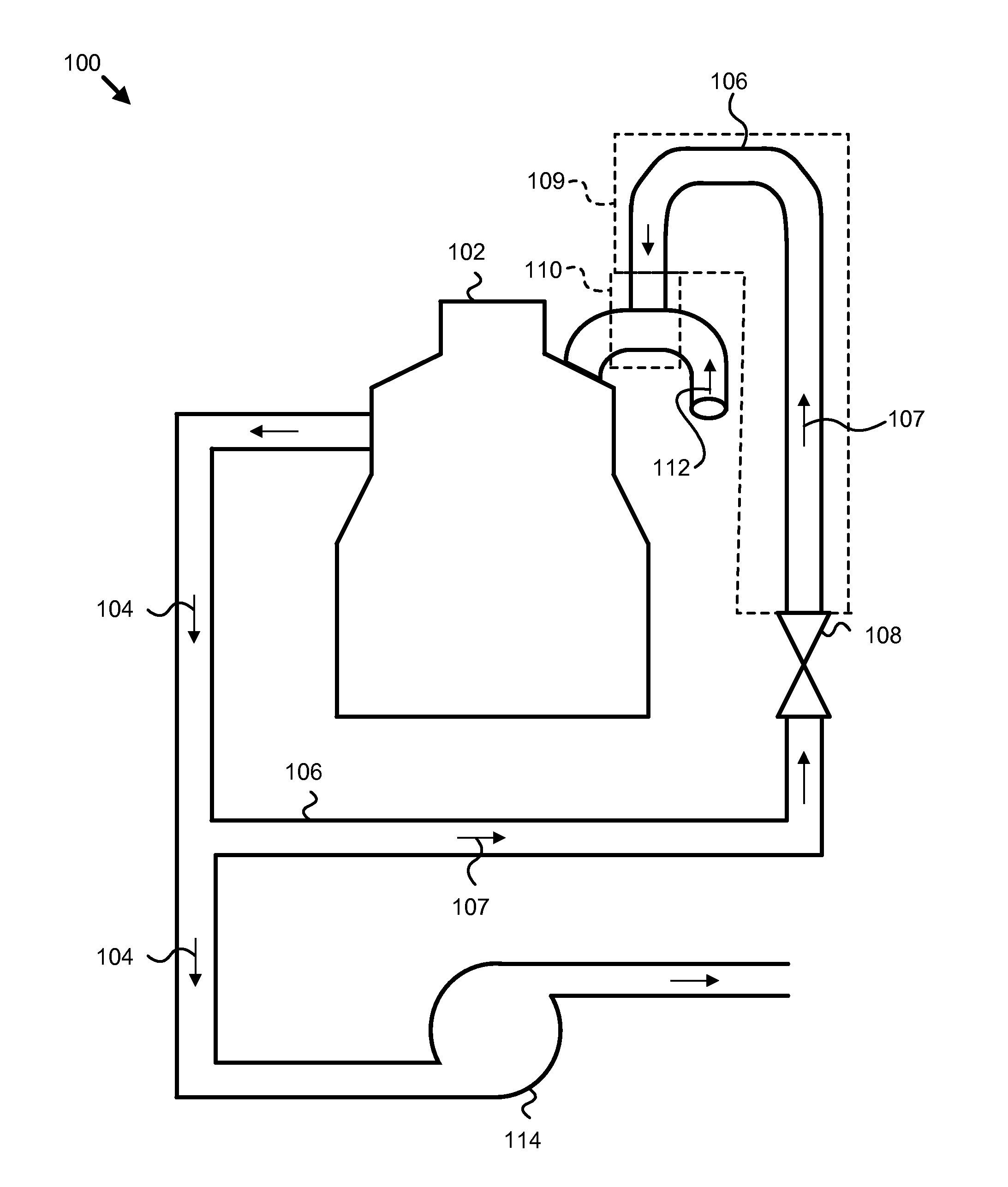 Apparatus and system for efficiently recirculating an exhaust gas in a combustion engine