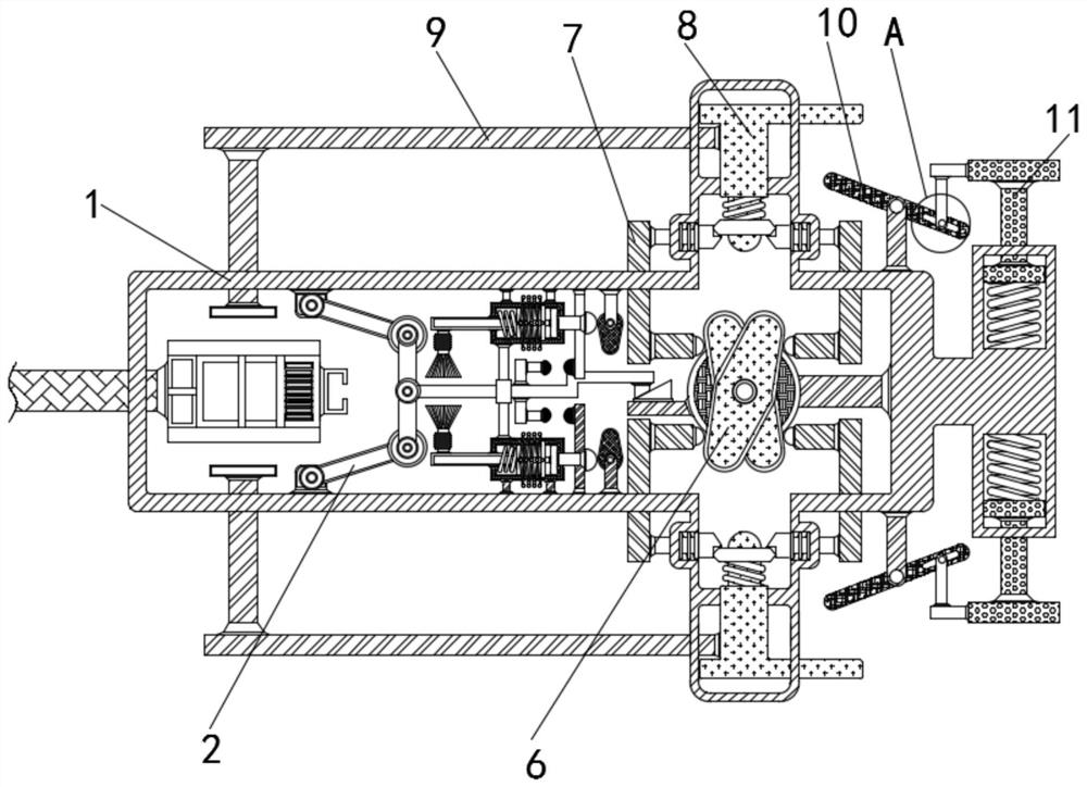 Crystal head cleaning device capable of achieving intelligent comprehensive cleaning and automatic clamping