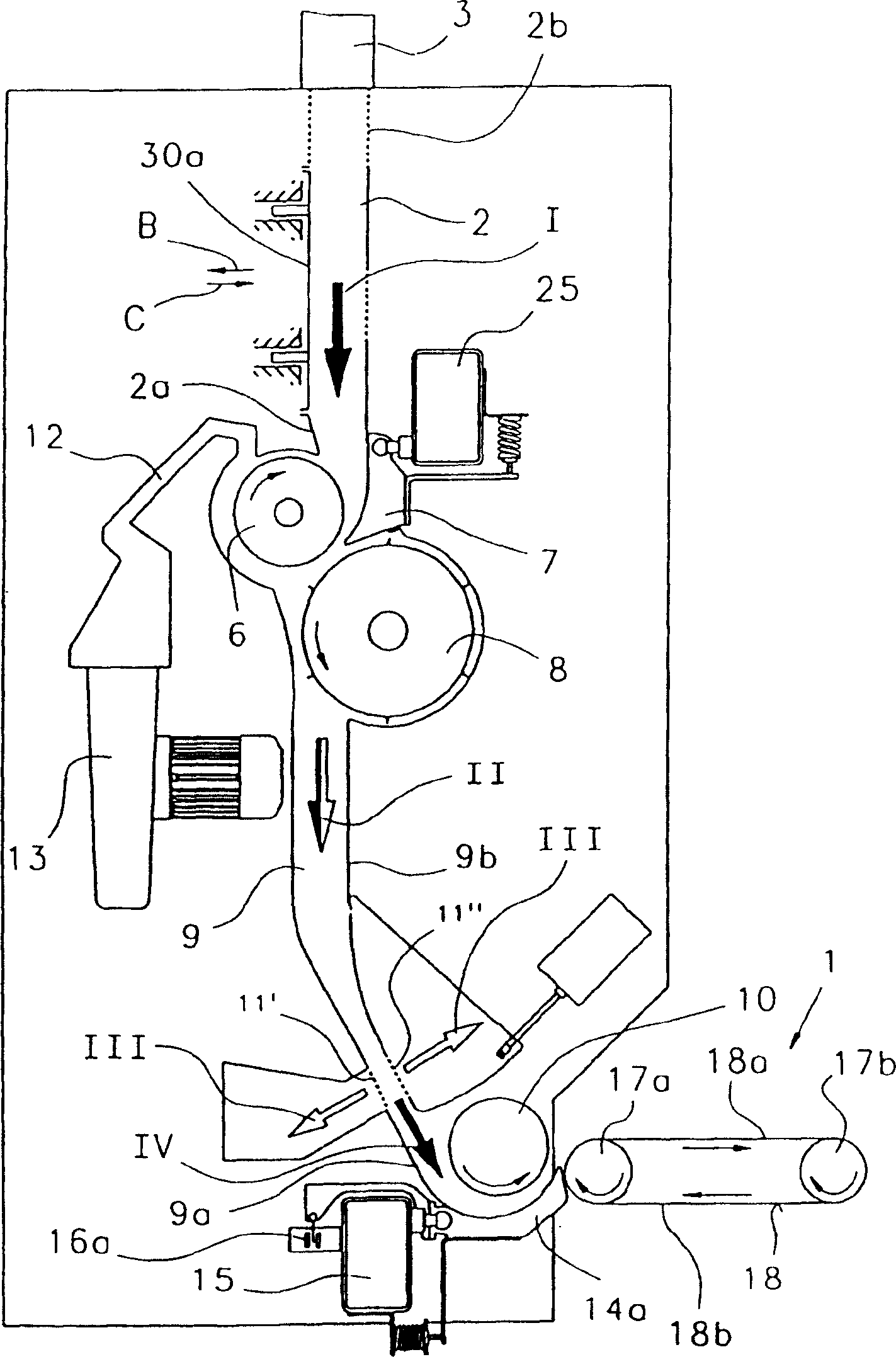 Device on spinning pre-processor for example a tufted pile feeding machine with a feeding apparatus