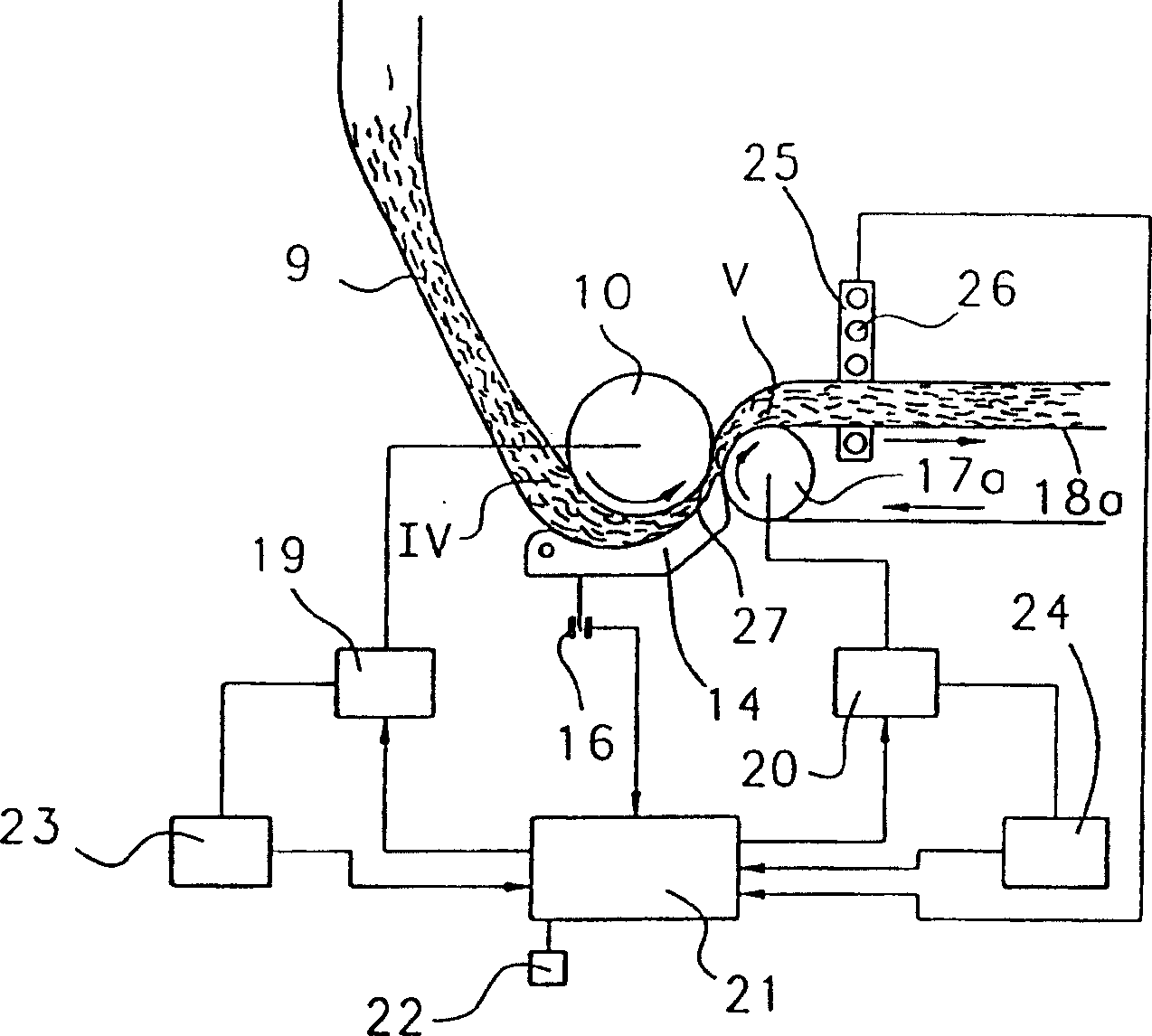 Device on spinning pre-processor for example a tufted pile feeding machine with a feeding apparatus