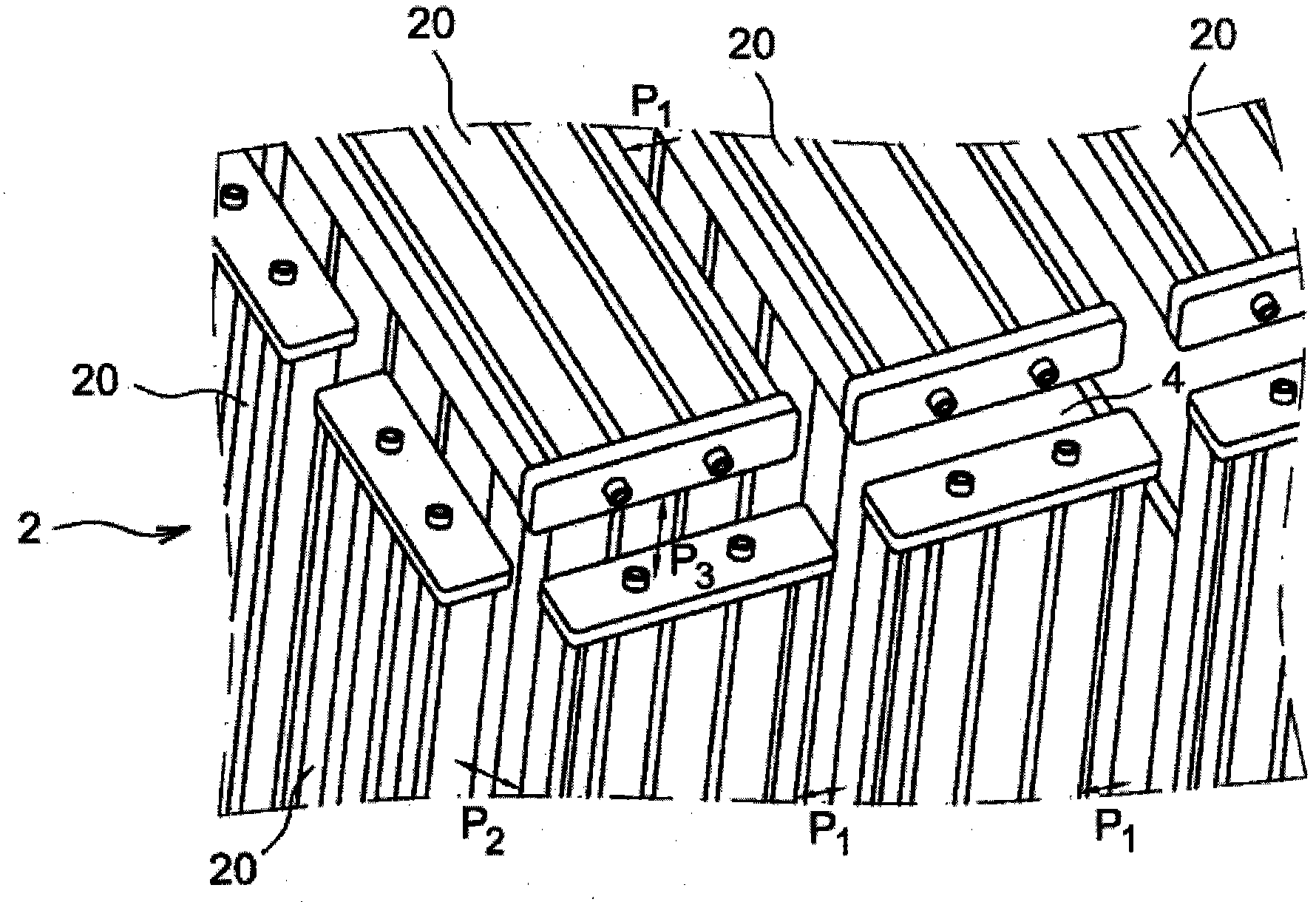 High- or medium-voltage electrical device including a submerged active induction portion having reduced noise