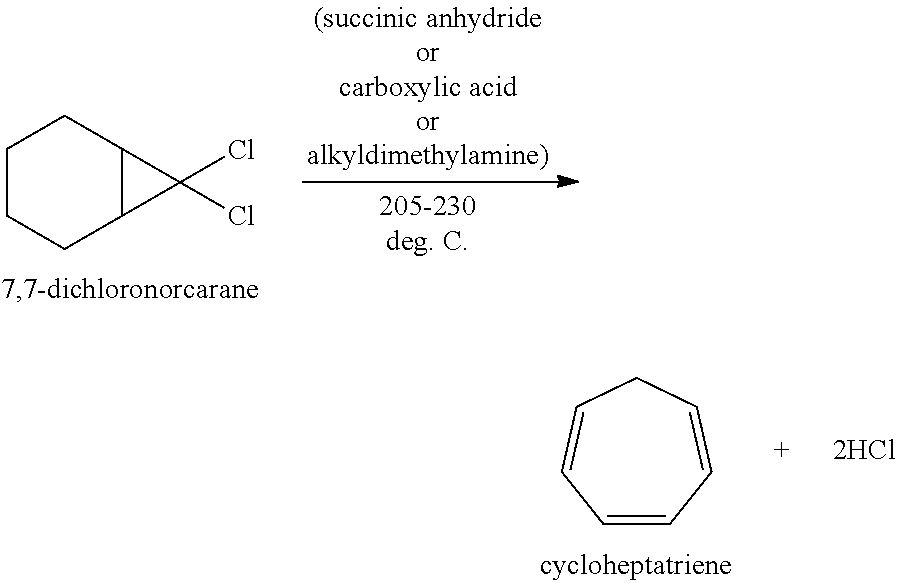 Methods for producing cycloheptatriene