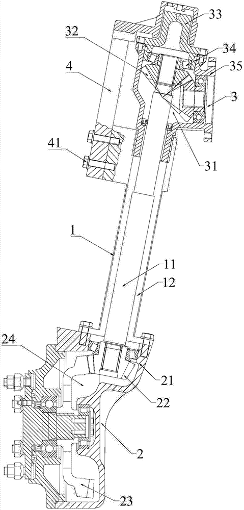Steering arm for front axle of medicine spraying machine