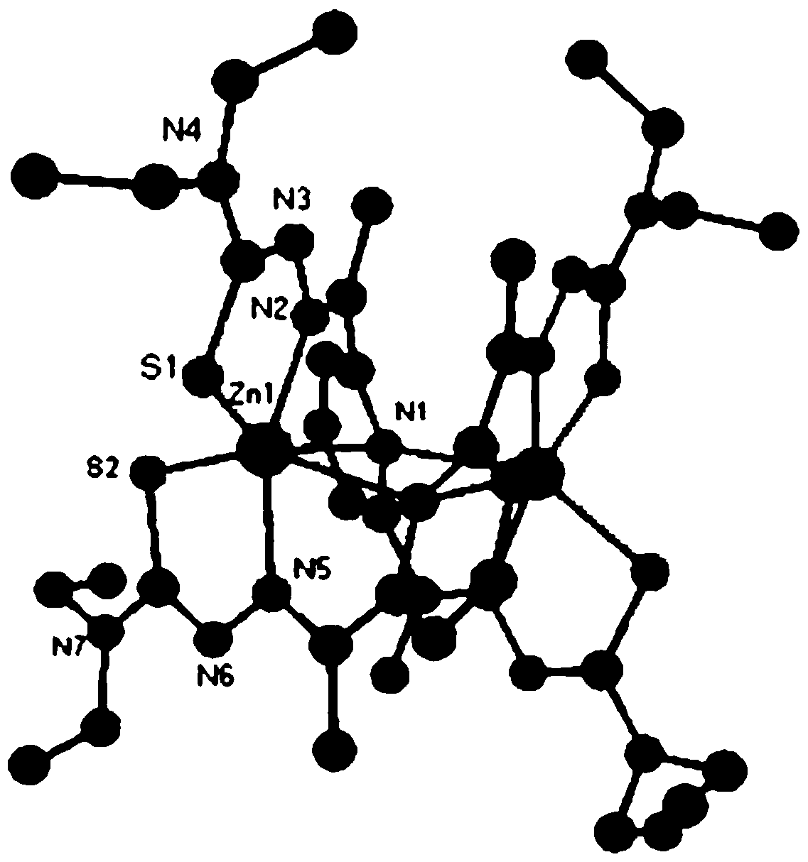 Zinc compounds adopting 2,6-diacetyl pyridine thiosemicarbazone as a ligand, a synthetic method of the compounds and applications of the compounds