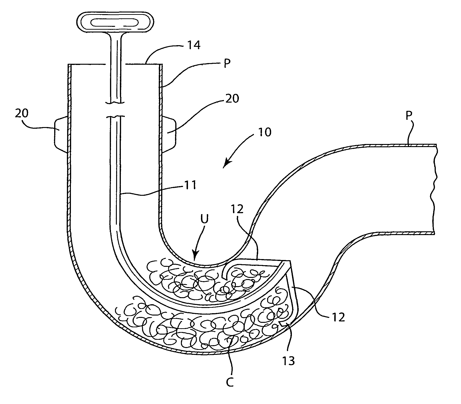 Drain pipe cleaning device and method