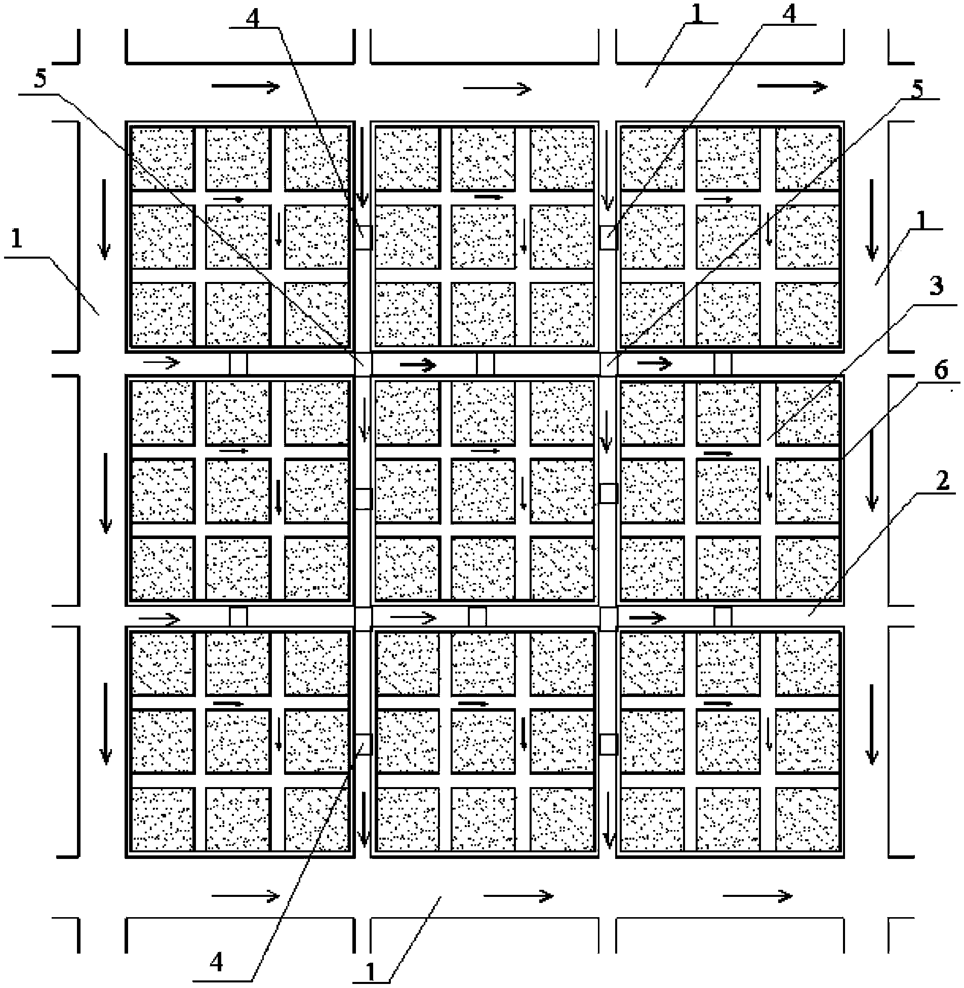 Method for treating saline-alkali soil through dialysis type high platform ladder grading groove ridge