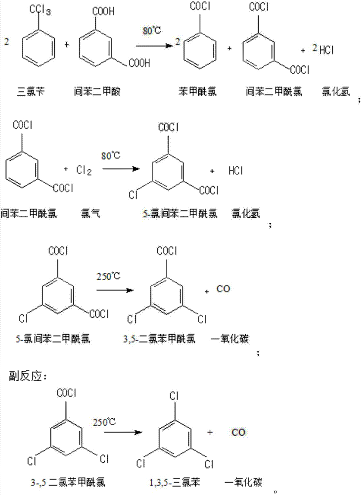Production method for co-producing benzoyl chloride and trichlorobenzene from dichlorobenzoyl chloride