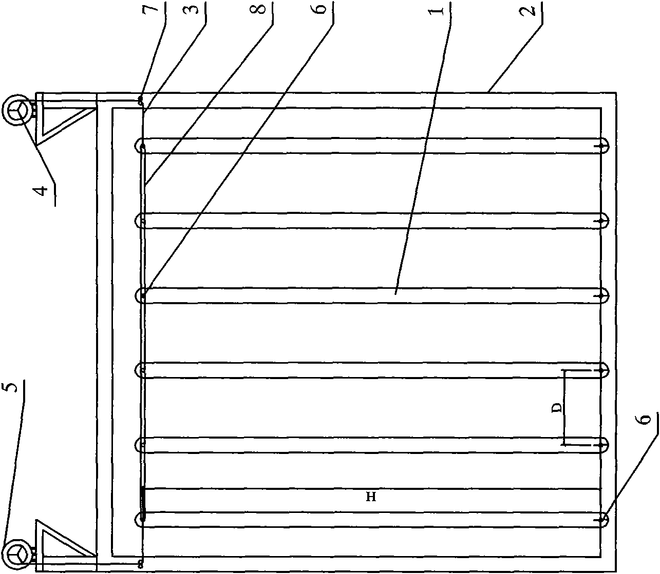 Rotatable tilted plate settlement device