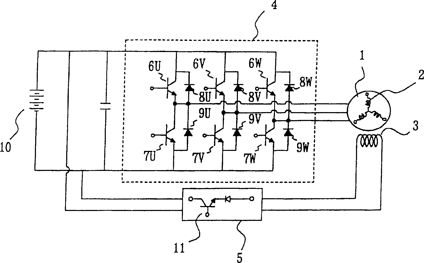 Power generation motor system for vehicle