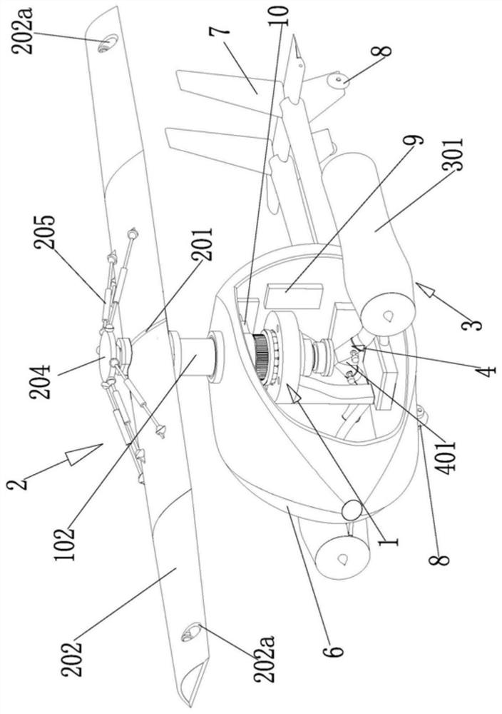 Single-wing aircraft with both rotor and fixed-wing flight modes and mode switching method