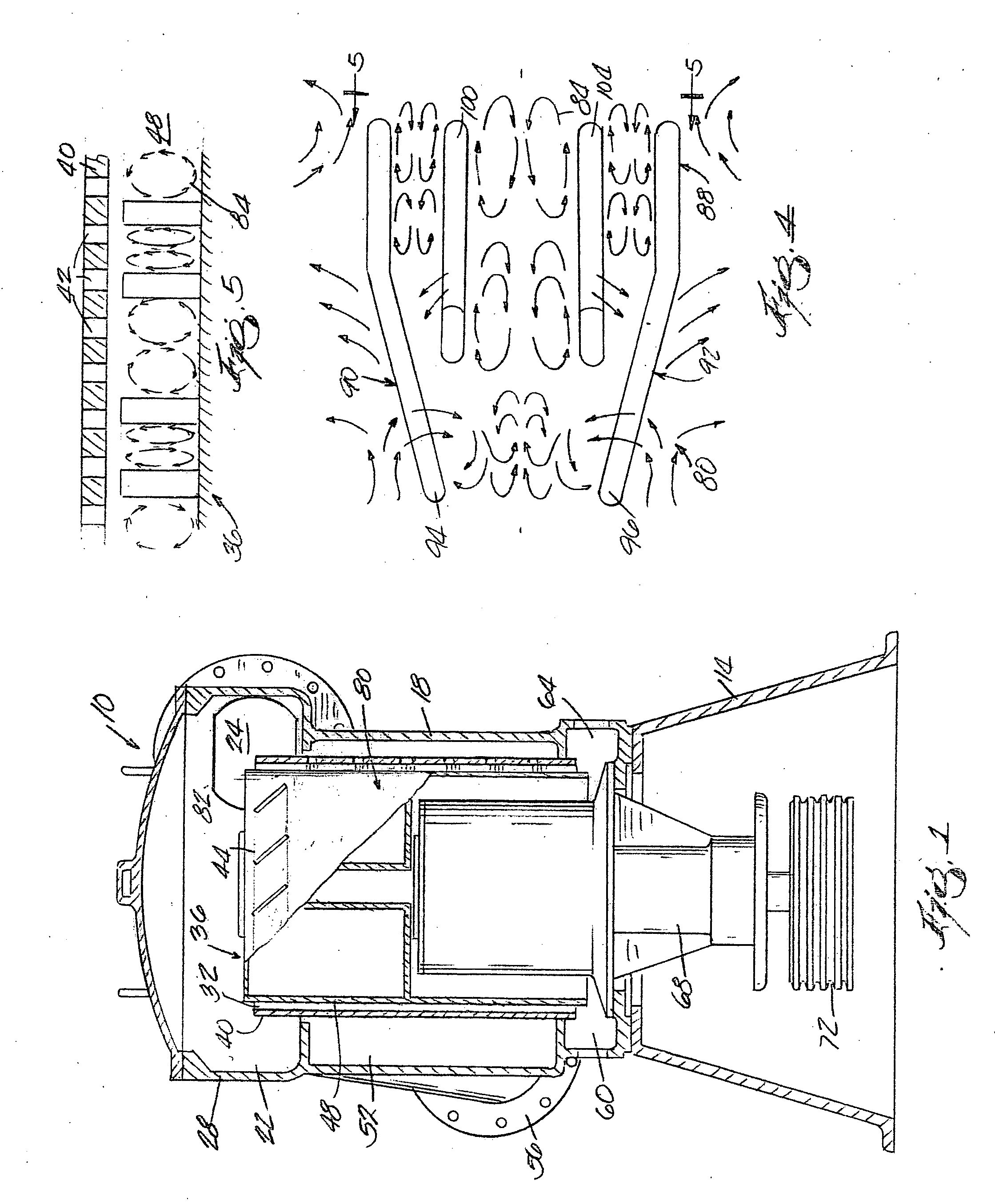 Vortex inducing rotor for screening apparatus for papermaking pulp