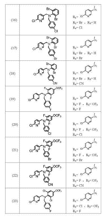 Nicotine compound containing double benzene and preparation method and use thereof