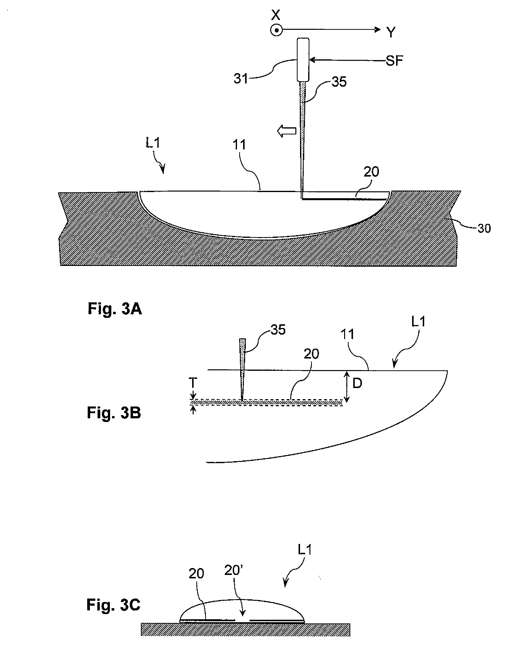 Method for manufacturing lenses, in particular for an imager comprising a diaphragm