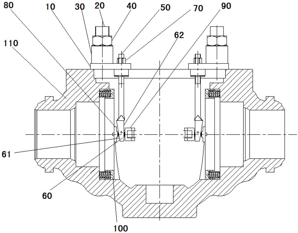 Top-mounted type ball valve on-line maintenance assembling and disassembling device