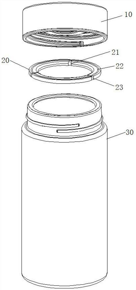 Cup with exhaust sealing ring assembled in cup cover