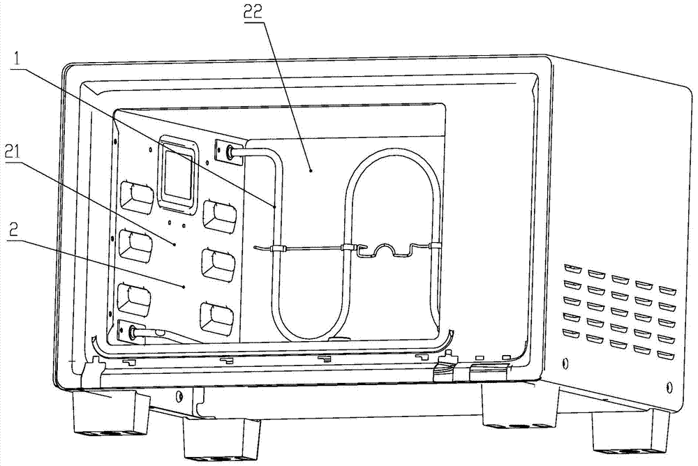 Turnable-heating-tube mounting structure and electric oven