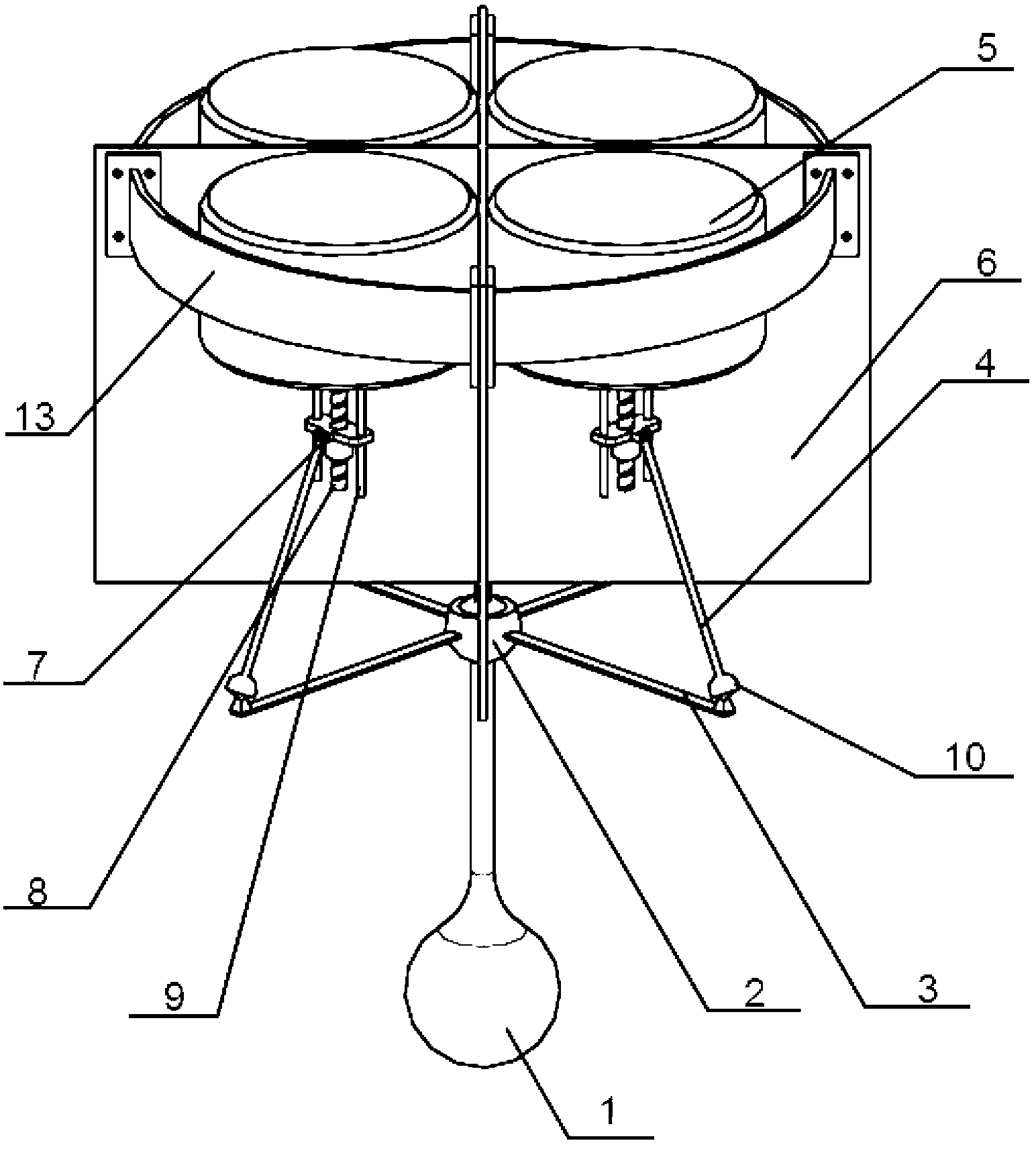 Power generation device for revolving body underwater vehicle