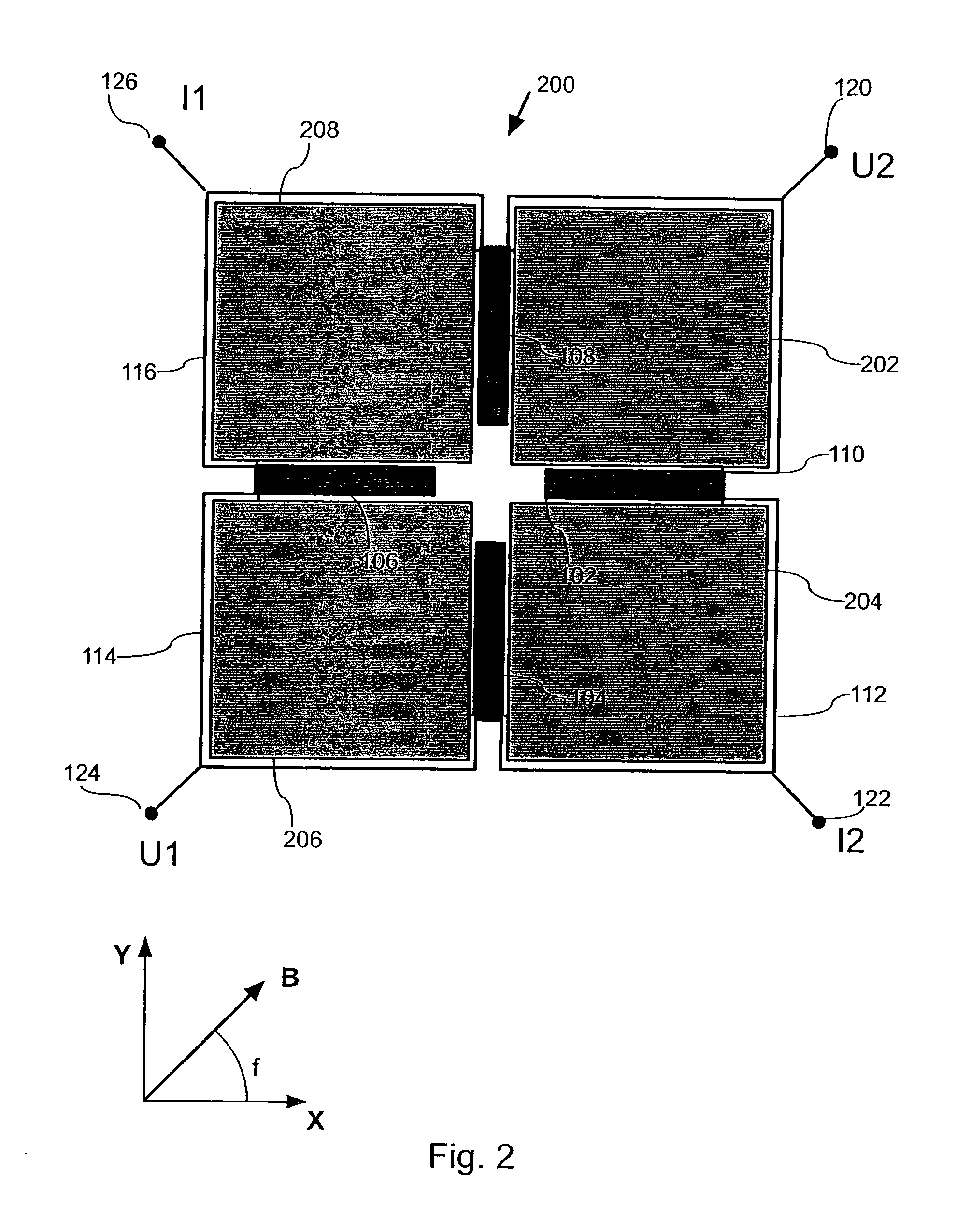 Sensor for detection of the orientation of a magnetic field