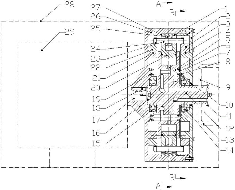 Radial plunger hydraulic pump of double-acting type outer rotor