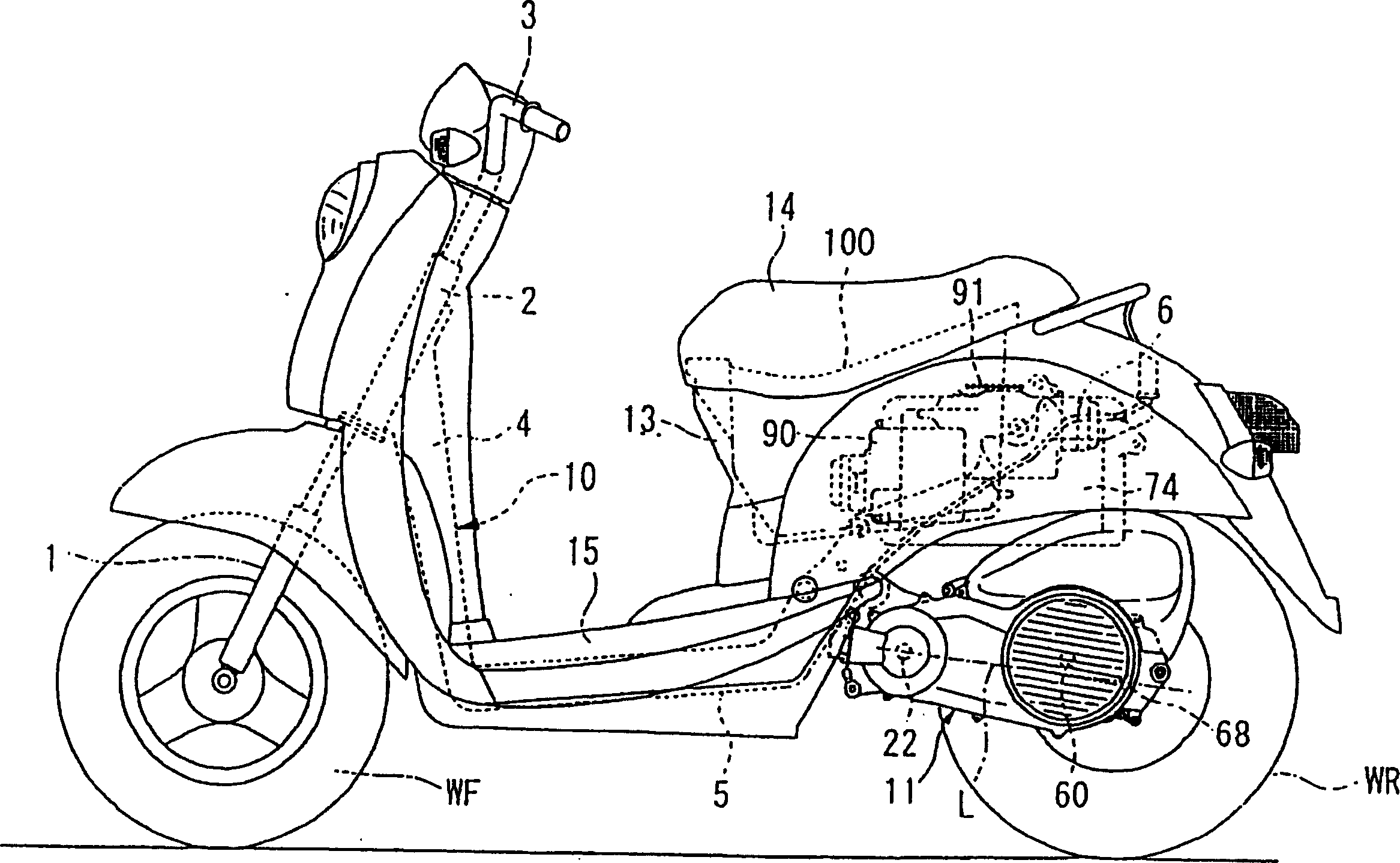 Power unit structure for hybrid vehicle