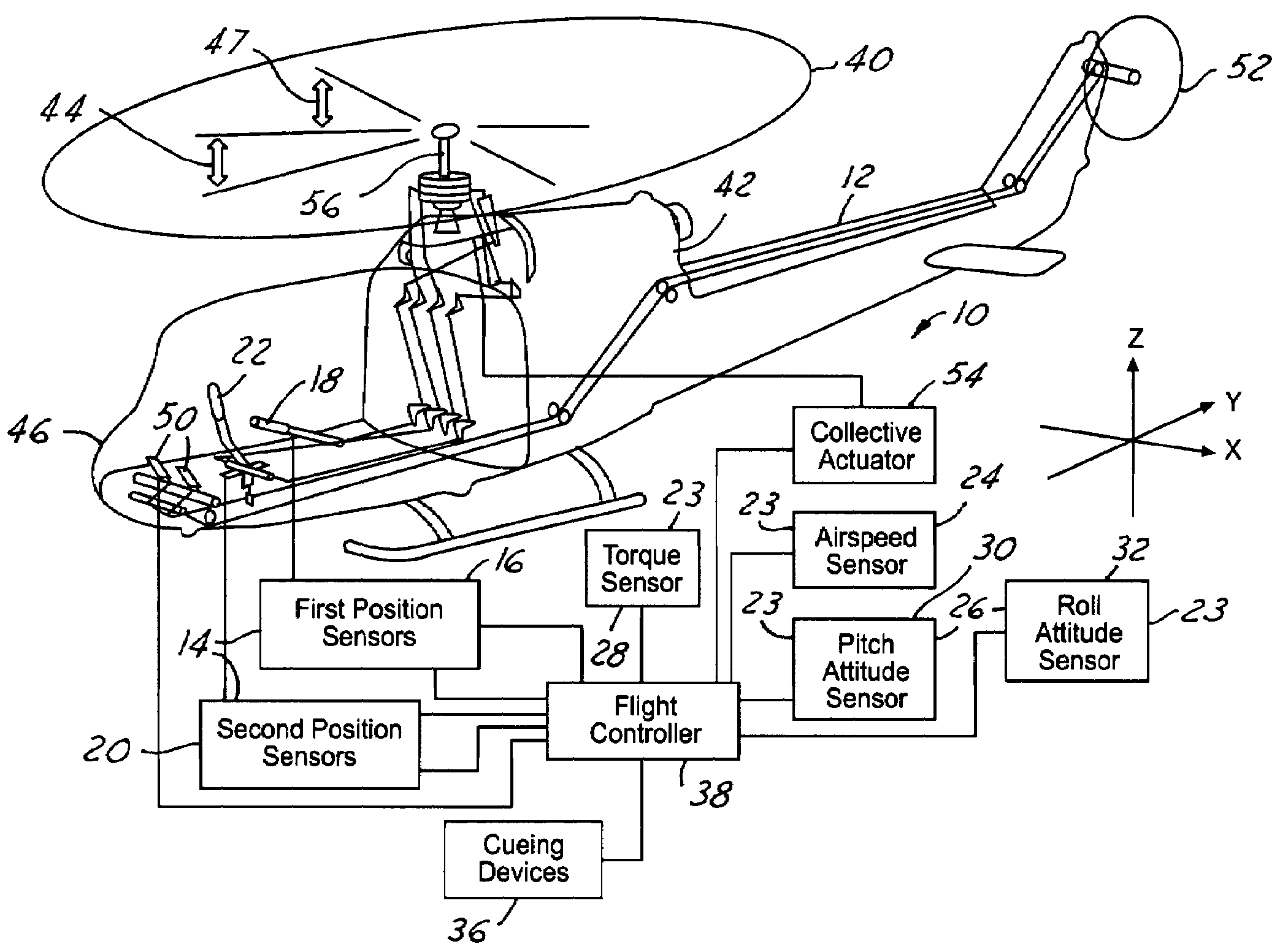 Constant vertical state maintaining cueing system