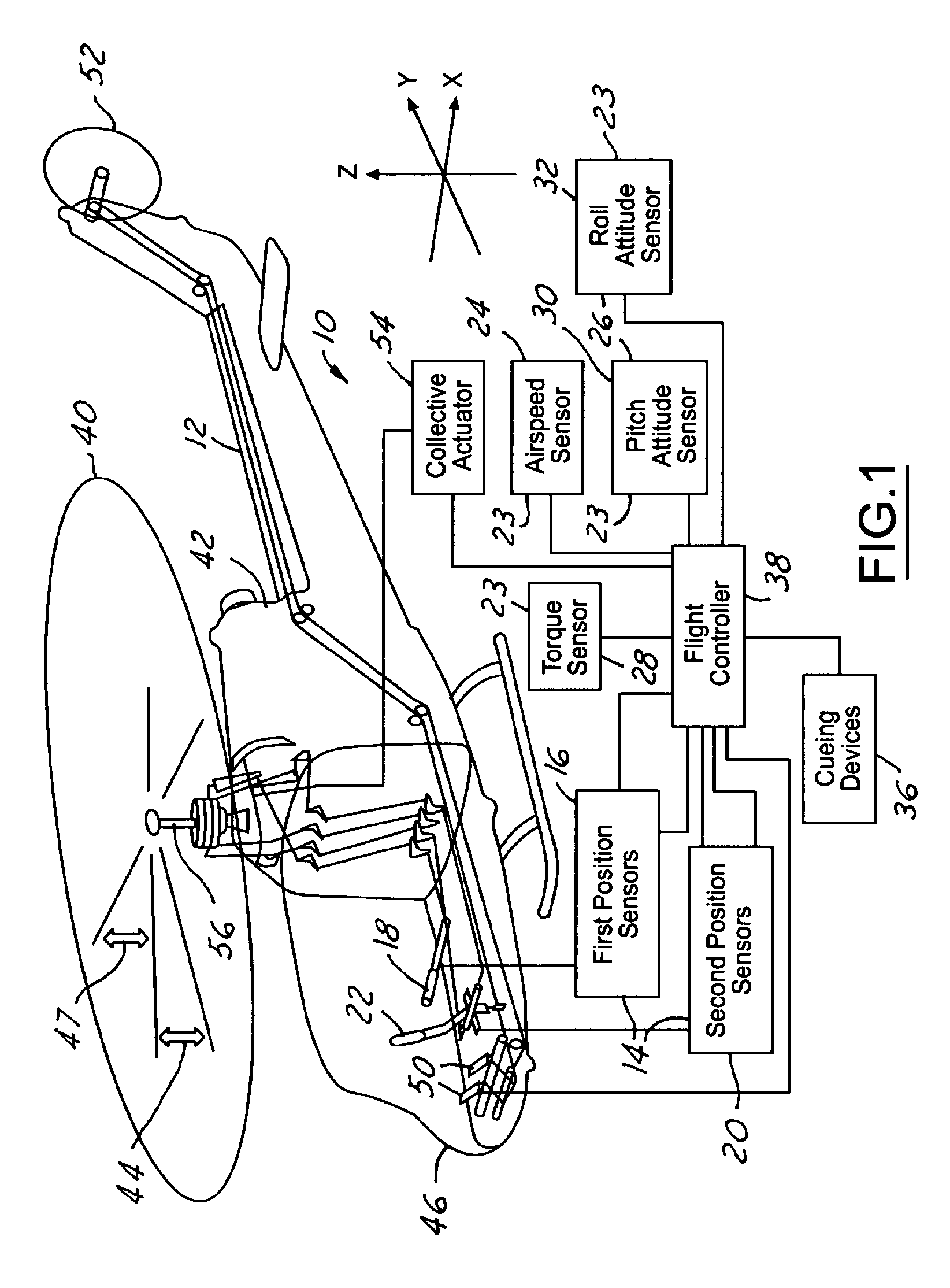 Constant vertical state maintaining cueing system