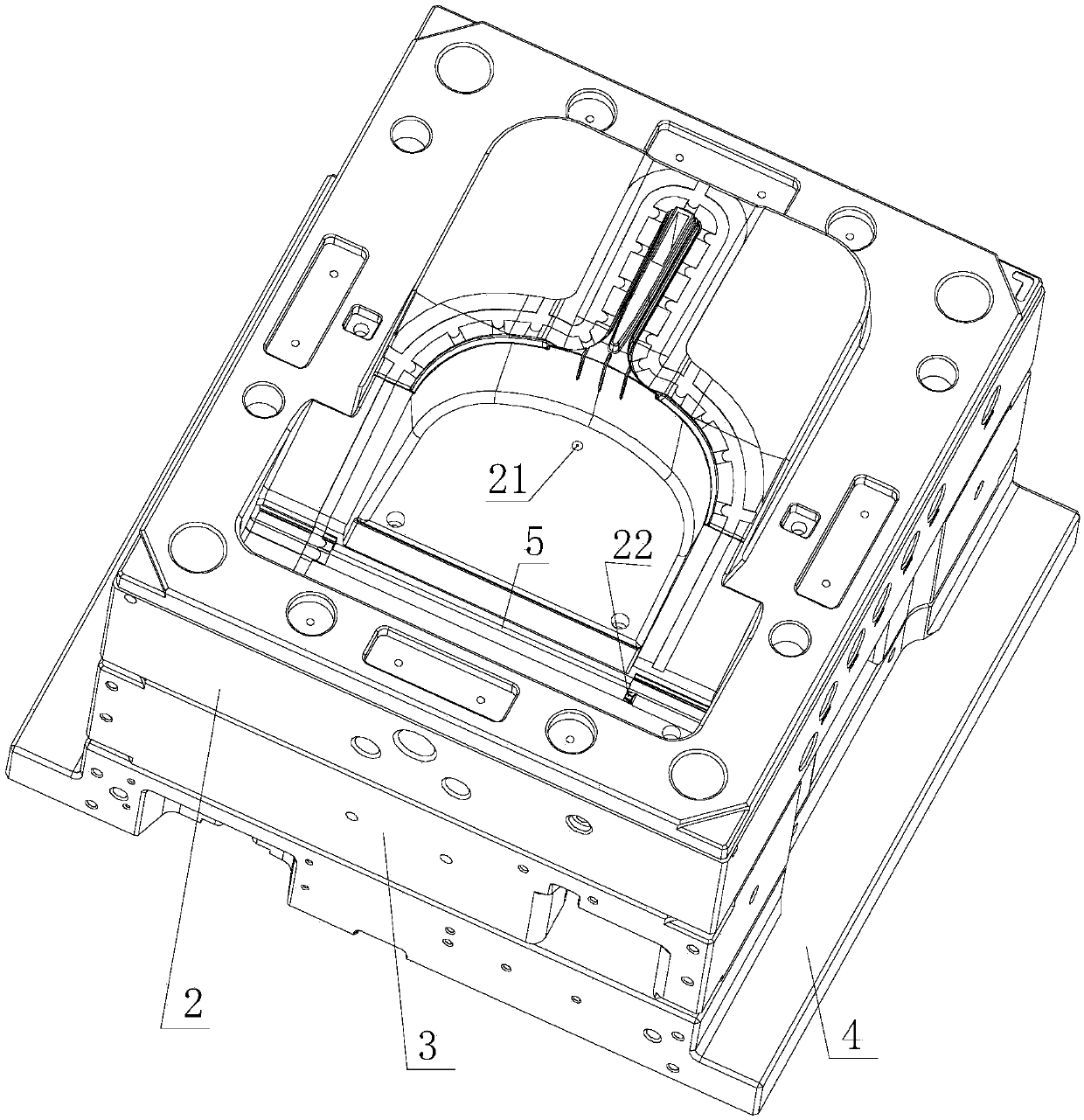 A single-cavity molding twice-sealing mechanism of an injection mold