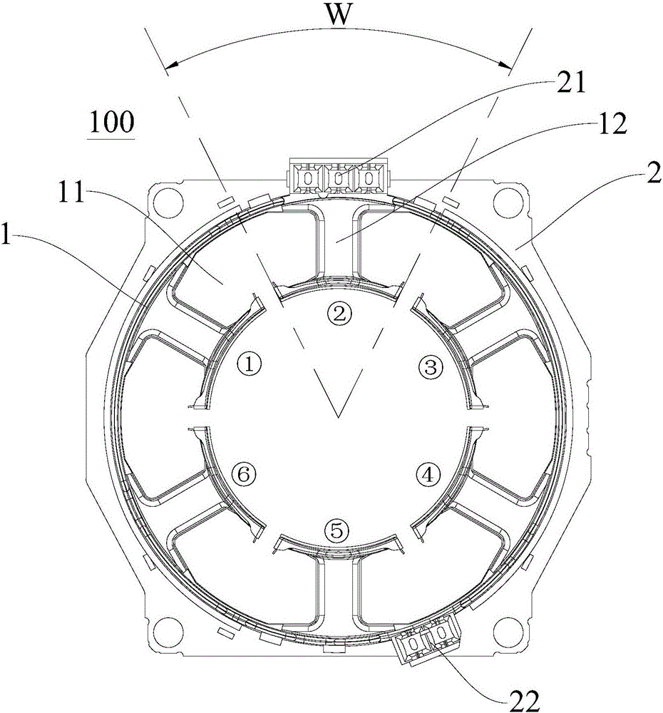 Stator component of permanent magnet motor for refrigerator compressor and refrigerator compressor