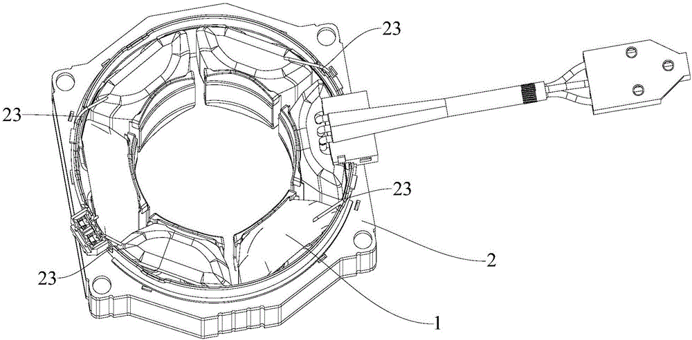 Stator component of permanent magnet motor for refrigerator compressor and refrigerator compressor