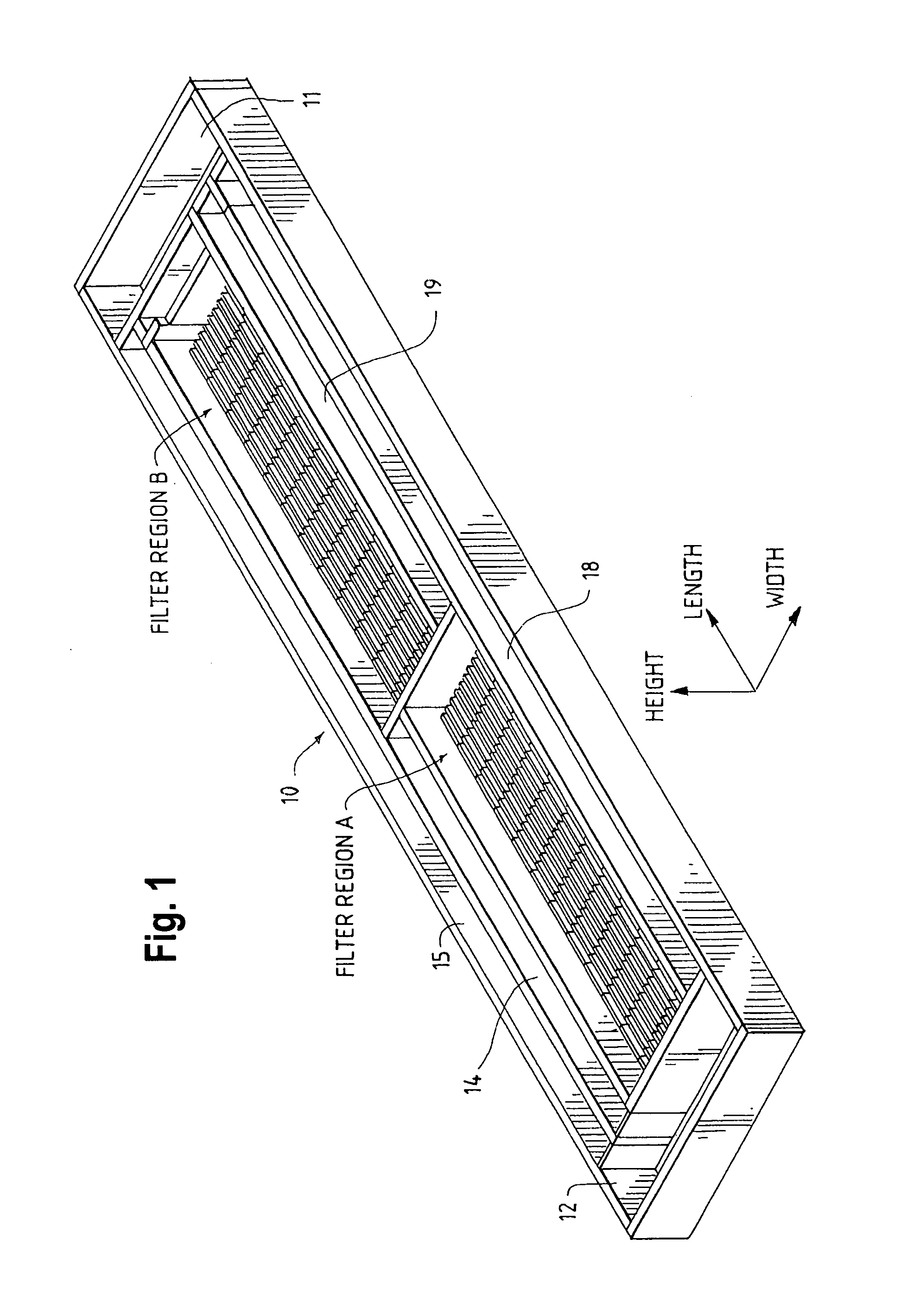 Backwash assembly and method having a rotating backwash arm for cleaning cloth filter media