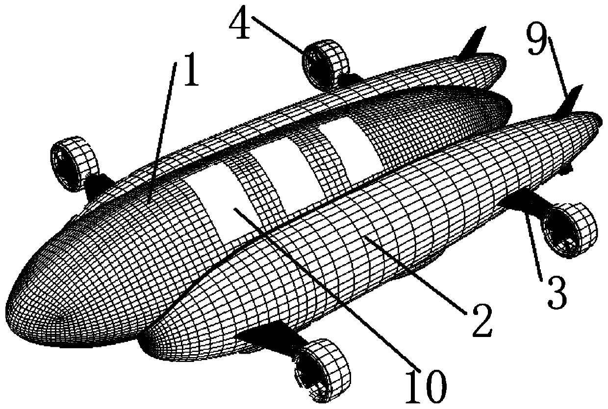 Four-vector ducted loading airship