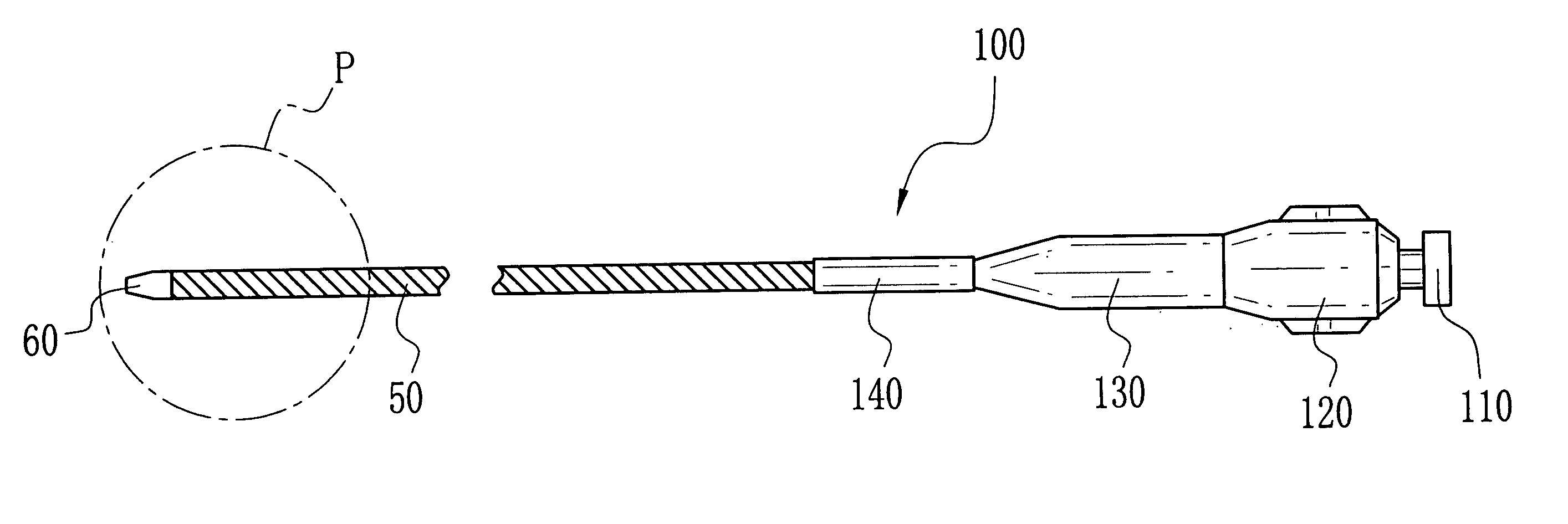 Medical instrument and medical equipment for treatment, and rotational handle device