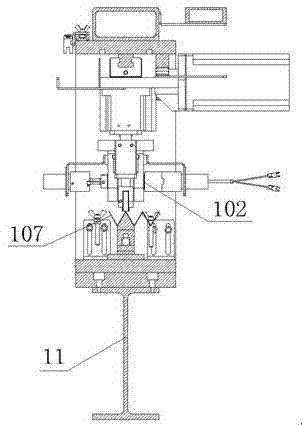 Metal plate cutting-off and edge-sealing device with laser carving function