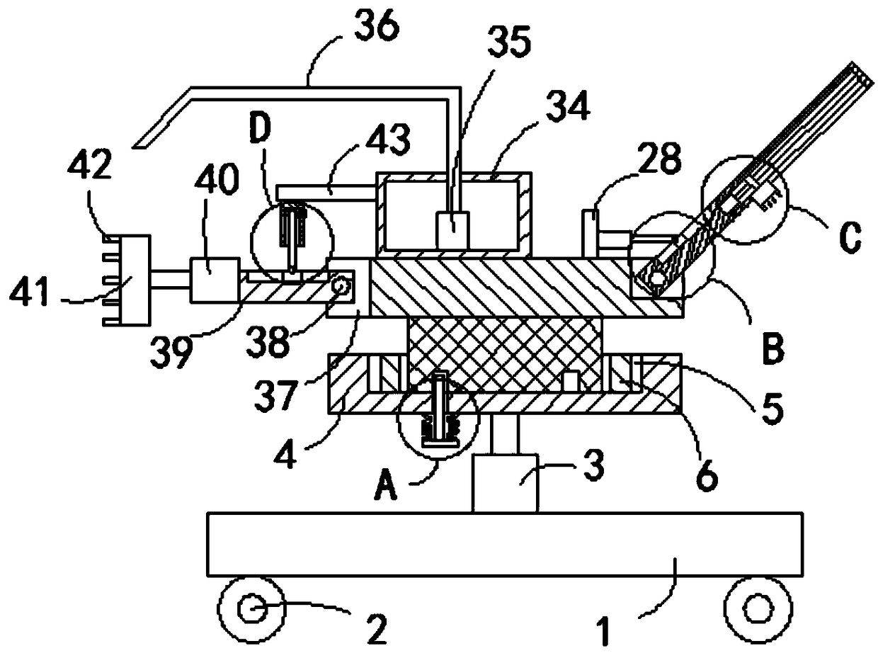 Ditch wall scraping device for water conveying ditch for hydraulic engineering