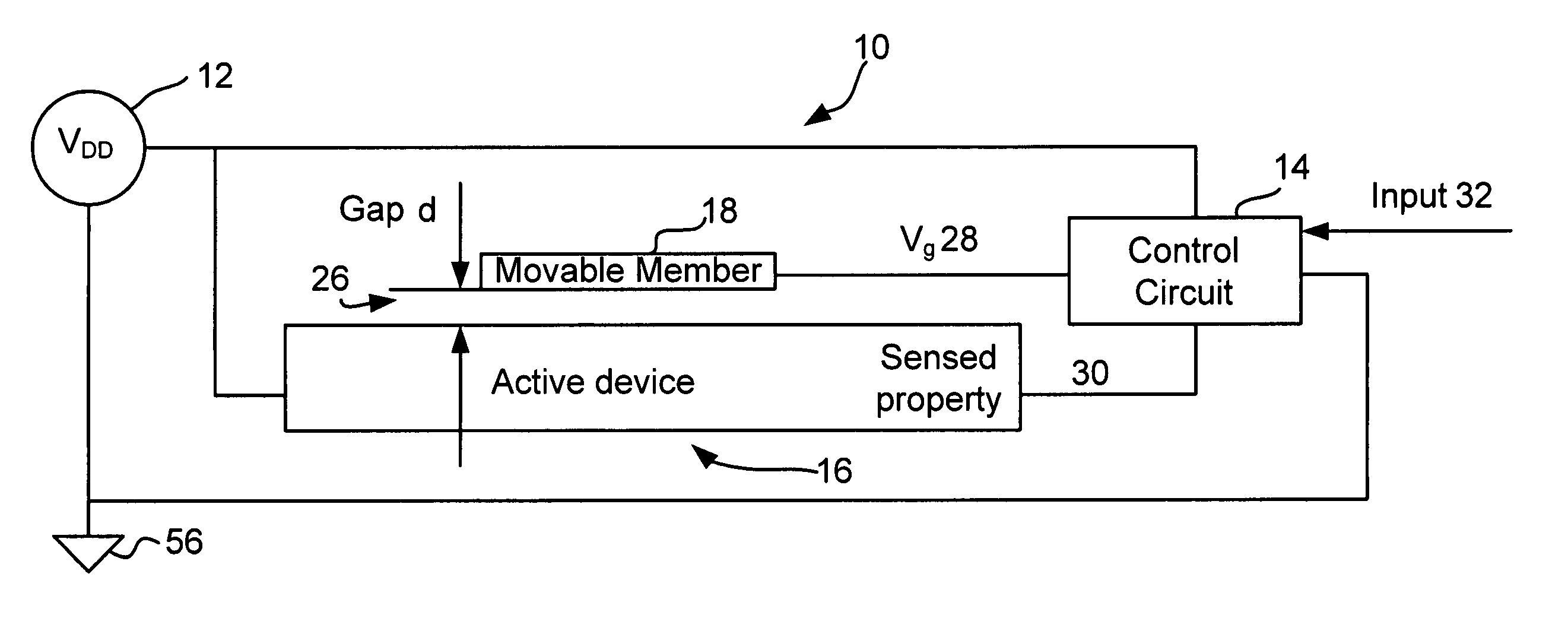 MEMs device with feedback control