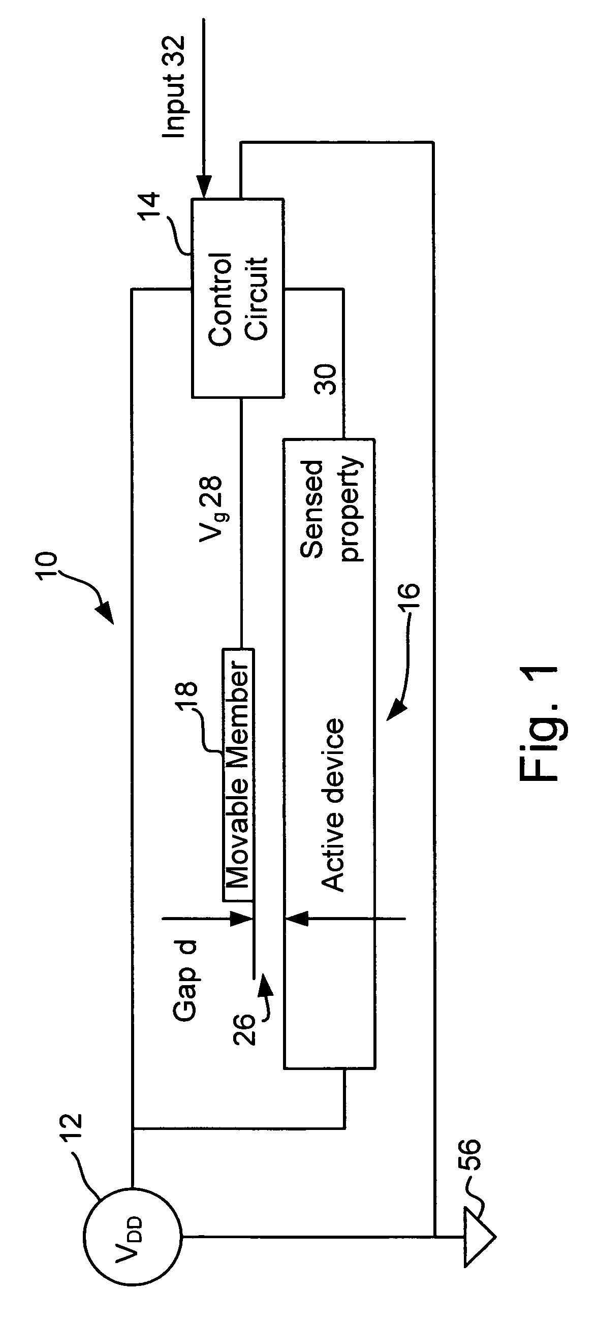 MEMs device with feedback control