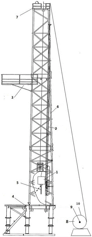 Anti-collision protective device and method for drilling top drive and derrick racking platform