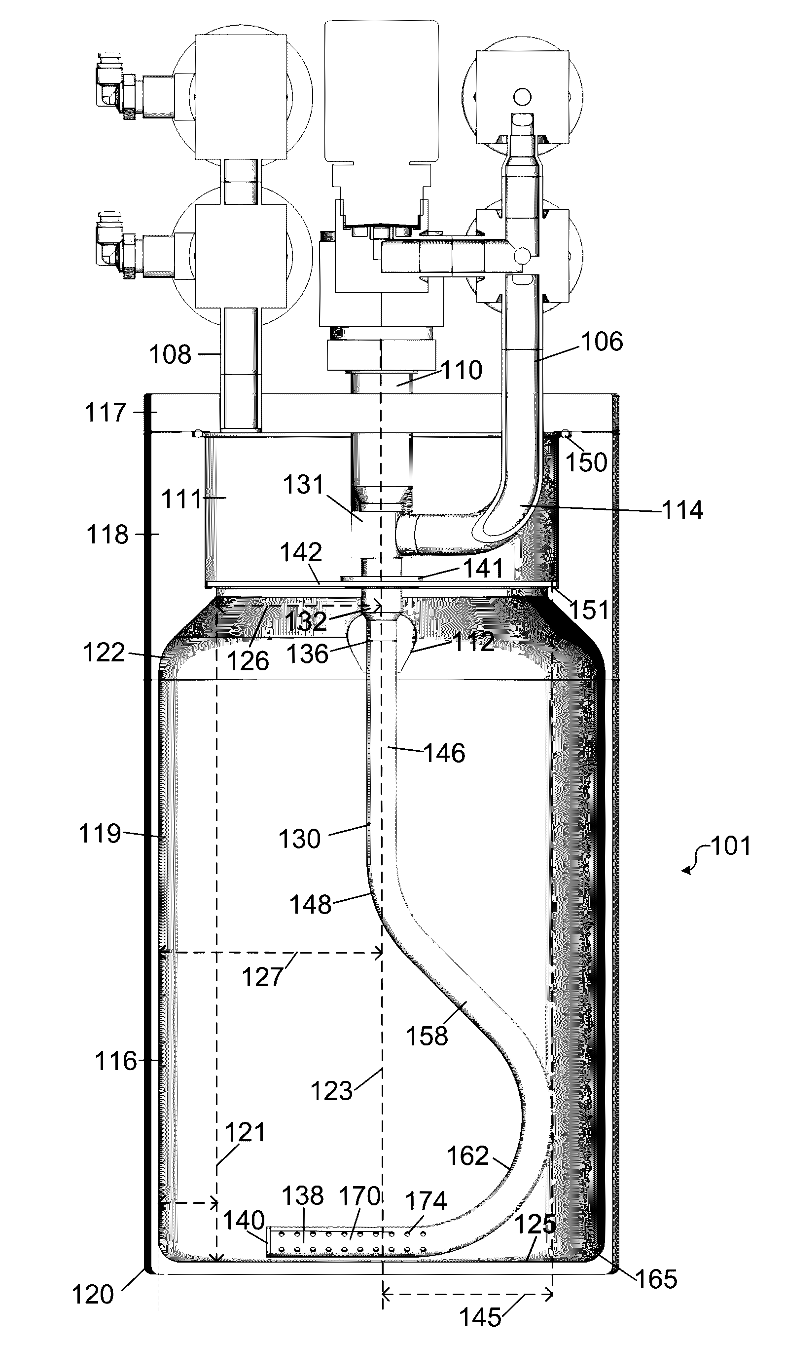 Vessel and method for delivery of precursor materials
