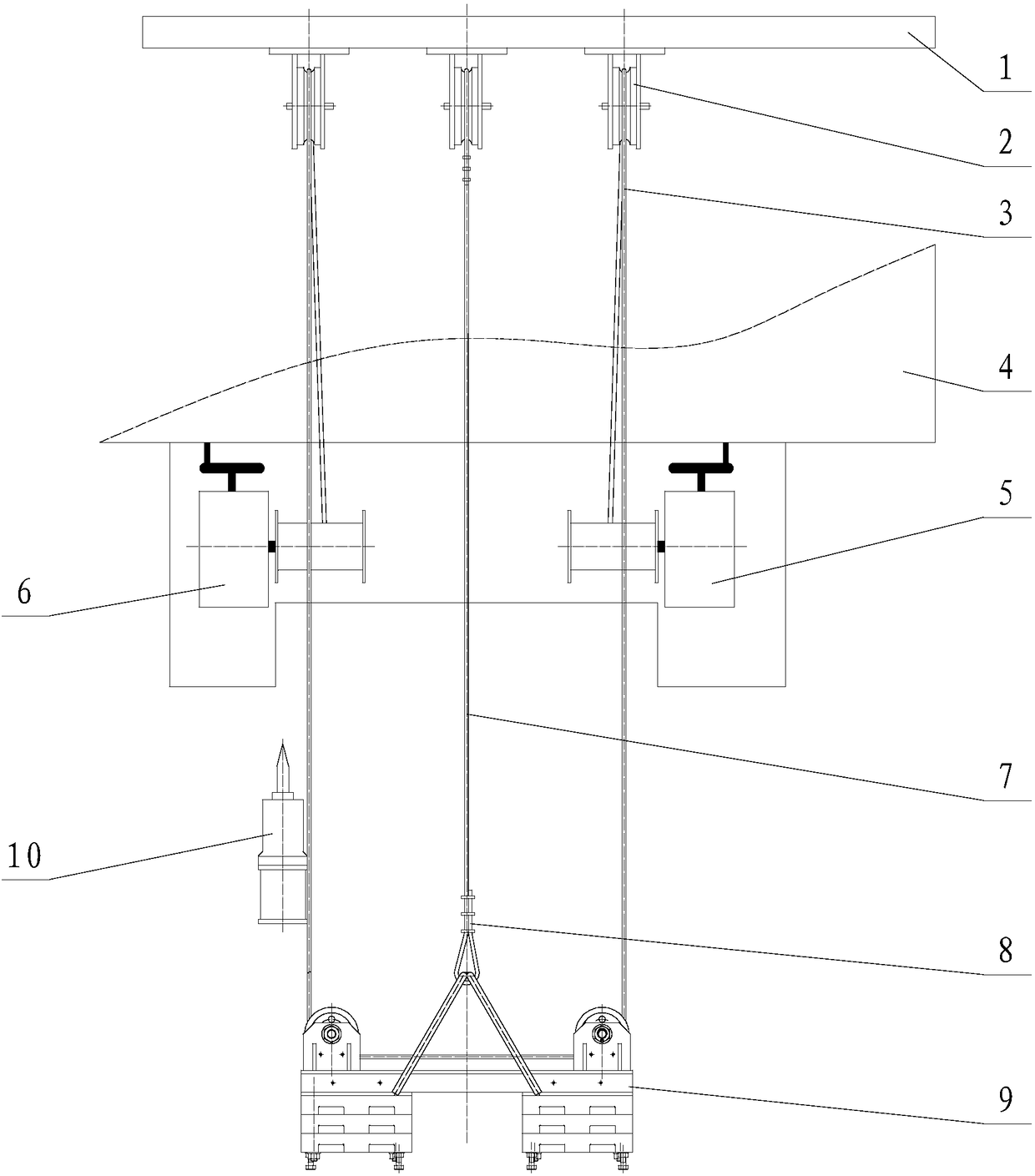 Double-winch marine hydrological observation system and method based on offshore oil platform