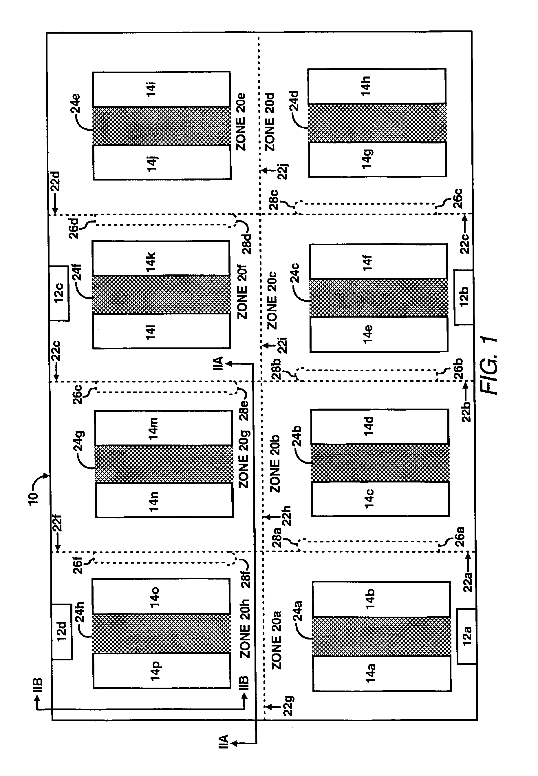 Partition for varying the supply of cooling fluid