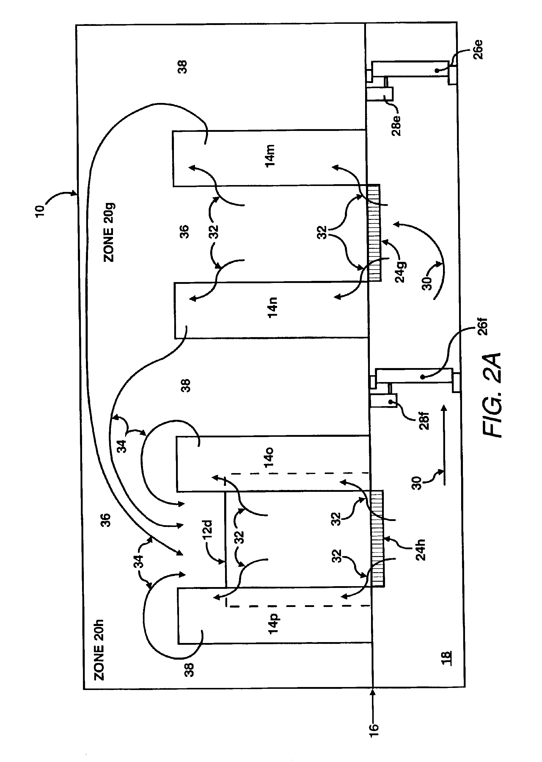 Partition for varying the supply of cooling fluid