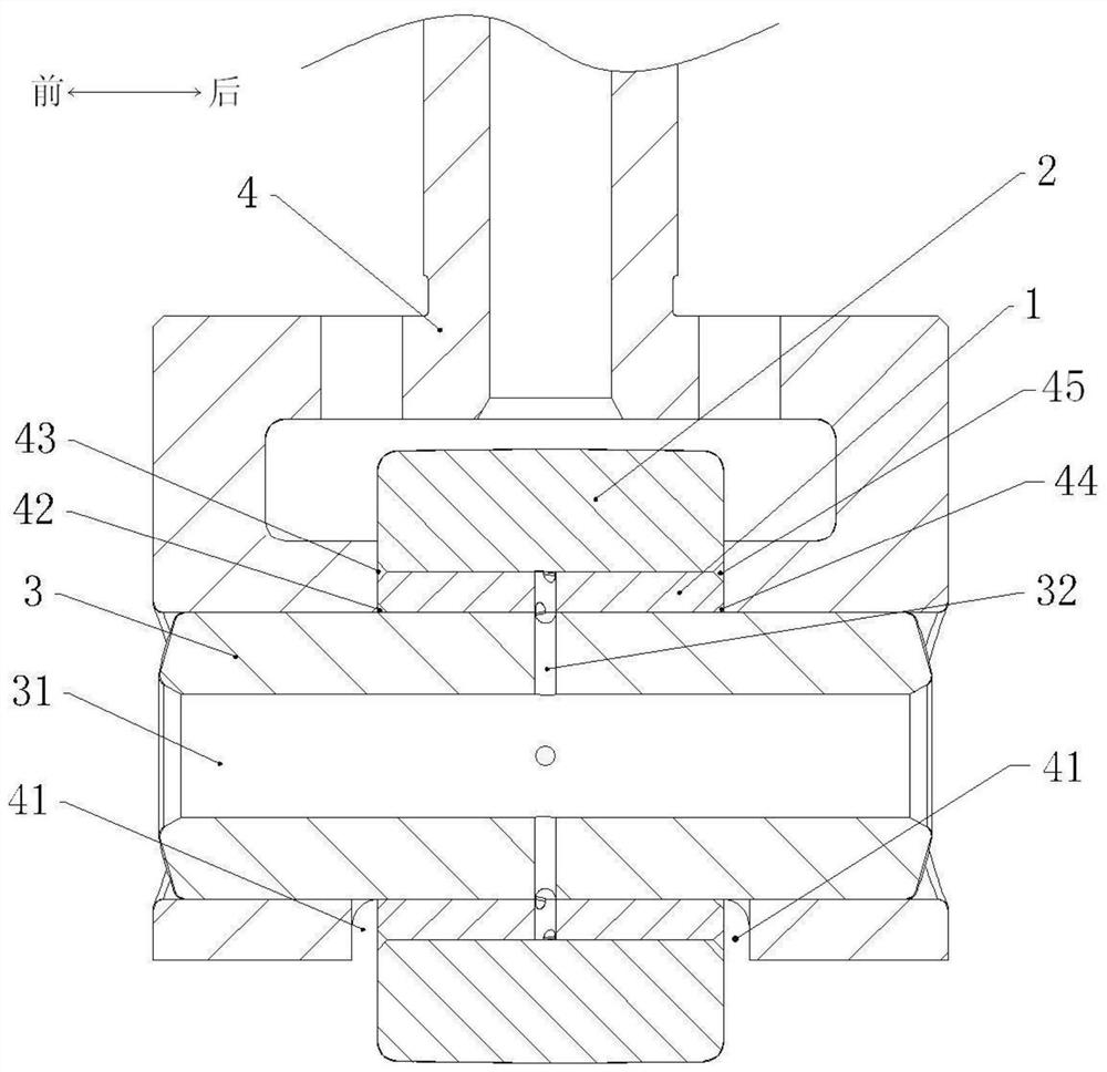 Bushing, roller pin assembly and guide piston assembly