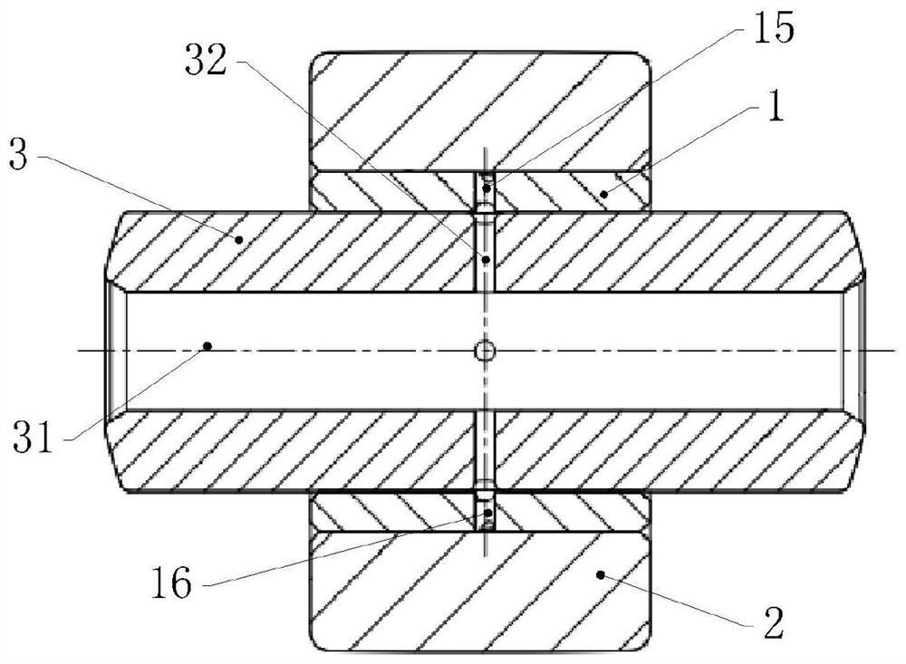 Bushing, roller pin assembly and guide piston assembly