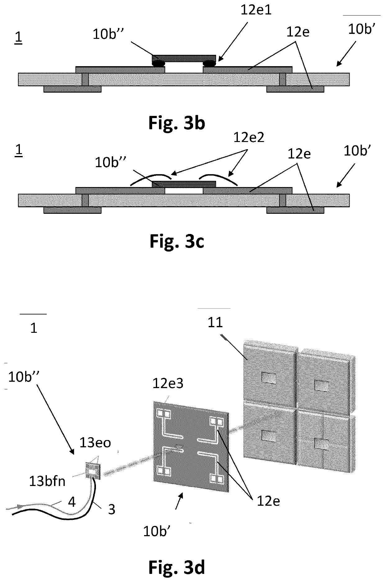 Electronic device for converting a wireless signal into at least one modulated optical signal