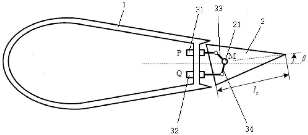 Stall nonlinear flutter suppression type wind turbine blade and flutter suppression system