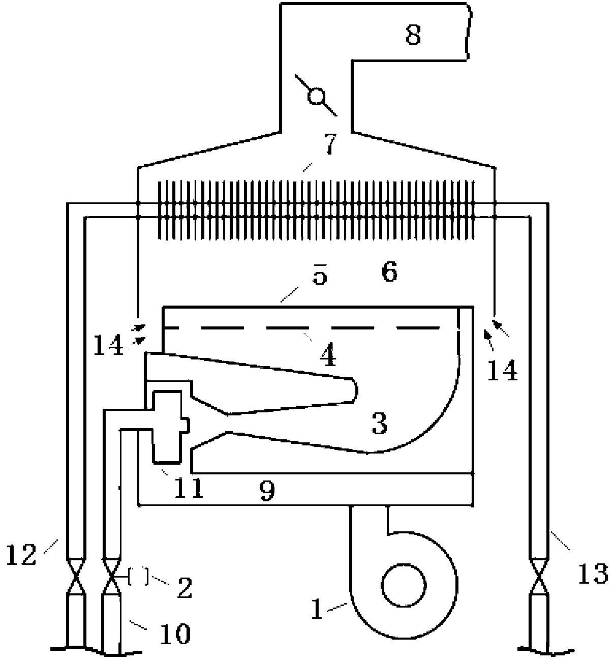 Positive-pressure-injecting type fully-premixed combustion heating device